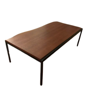 Table en bois/métal avec porte-revues intégré