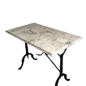 Table marbre et fer forgé bistrot