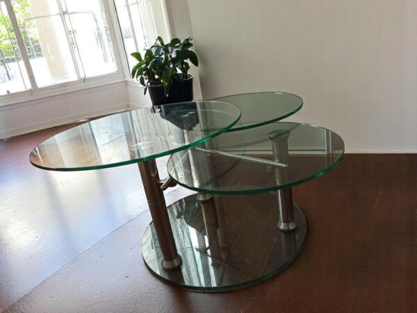 Belle table basse en verre et en metal – Image 3