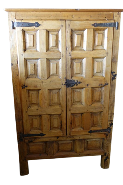 Armoire de salon exotique vintage en bois massif