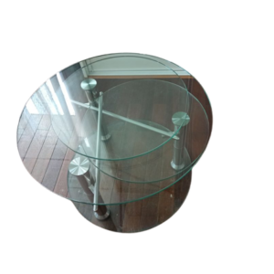 Belle table basse en verre et en metal