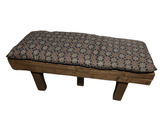 Fauteuil / banc style industriel deux places avec coussin sur mesure