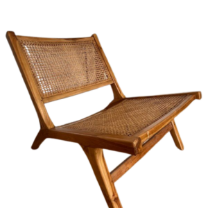 Fauteuil bois rotin cannage vintage