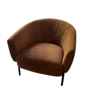 Fauteuil design en velours marron – Made.com – état neuf