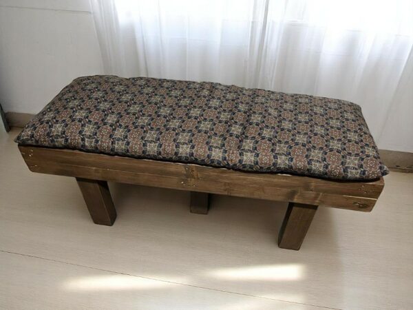Fauteuil / banc style industriel deux places avec coussin sur mesure – Image 2