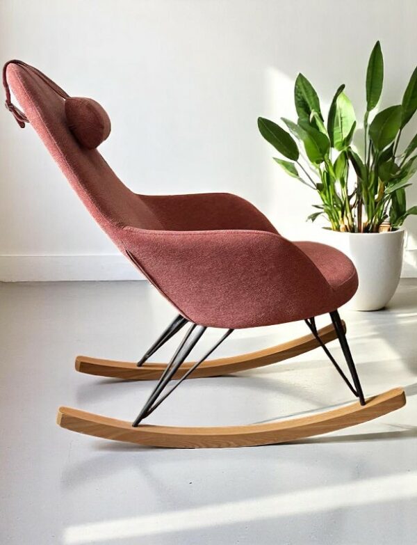 Fauteuil à bascule rose – Image 2