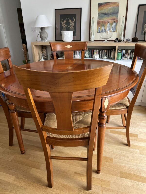 4 Chaises de salle à manger en merisier – Image 3