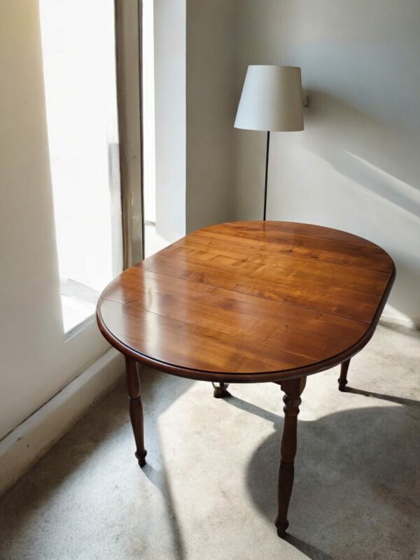 Table de salle à manger en merisier rabats pliants – Image 2