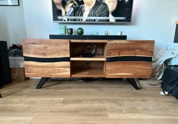 Meuble TV Uxia en bois d'acacia – Image 2
