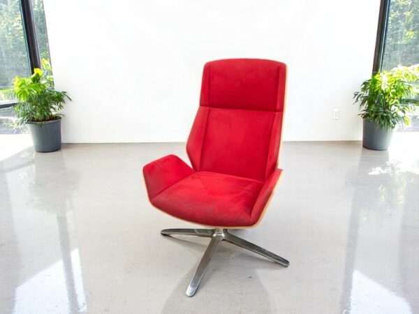 Fauteuil contemporain Kruze Lounge - plaqué chêne - piétement aluminium – Image 2