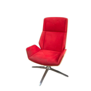 Fauteuil contemporain Kruze Lounge – plaqué chêne – piétement aluminium