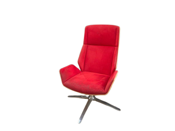 Fauteuil contemporain Kruze Lounge - plaqué chêne - piétement aluminium