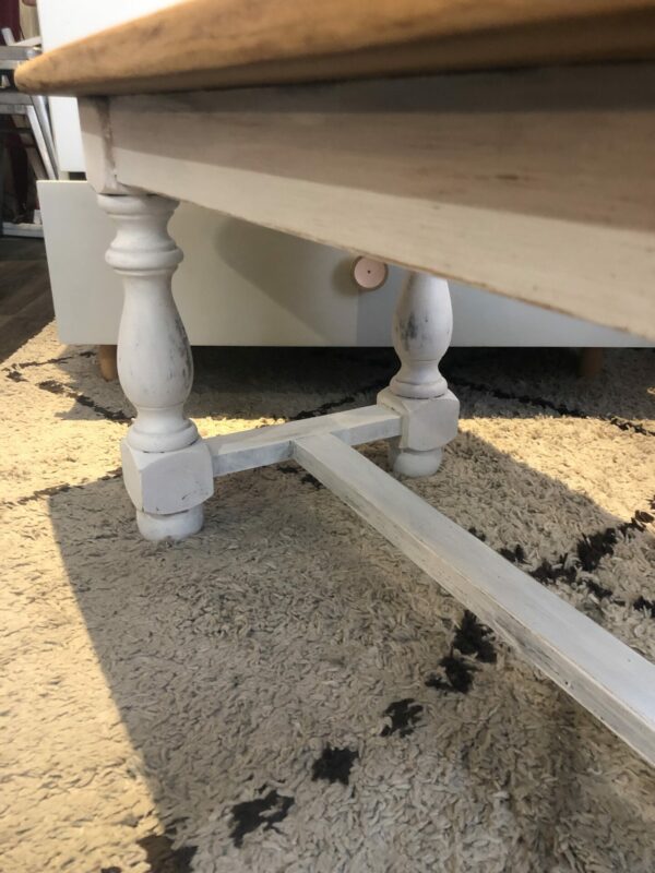 Table basse en bois massif naturel et noire – Image 4