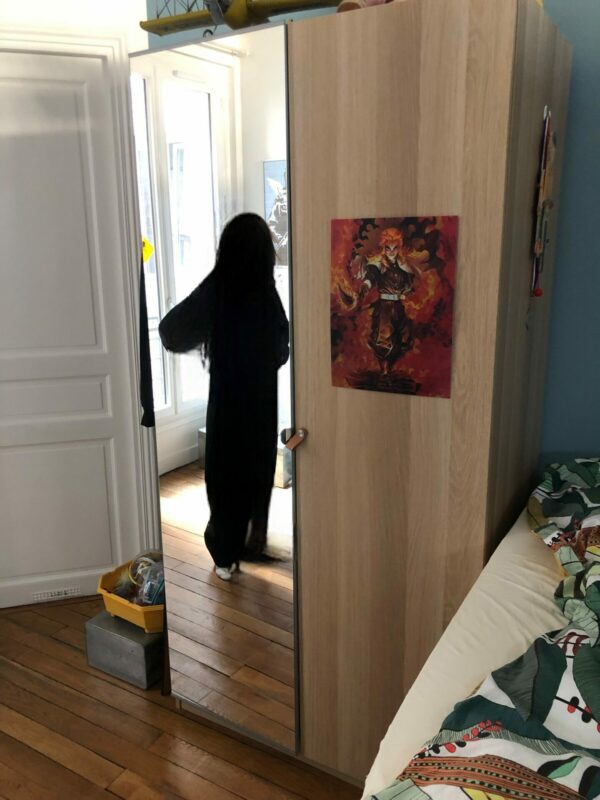 Pax IKEA chêne blanchi avec une porte miroir, penderie et 2 tiroirs – Image 2