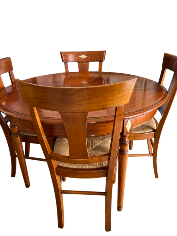 4 Chaises de salle à manger en merisier