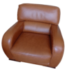 Fauteuil en cuir marron clair
