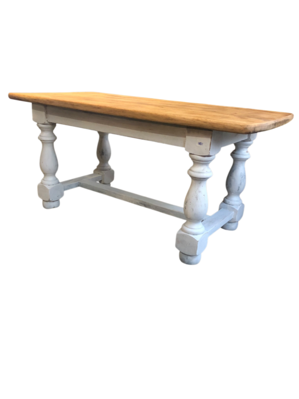 Table basse en bois massif naturel et noire