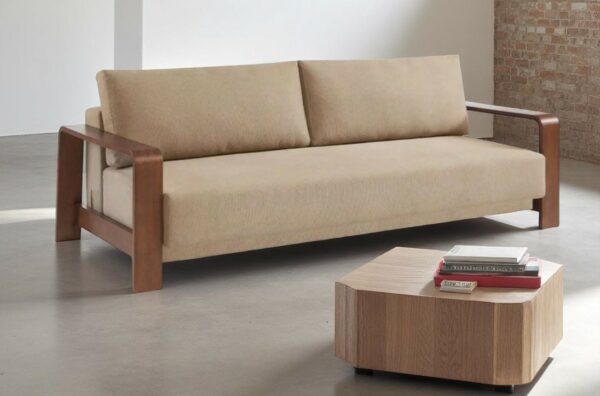 Canapé salon beige convertible – Image 3