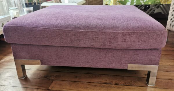 Grand pouf en tissu rose – Image 4