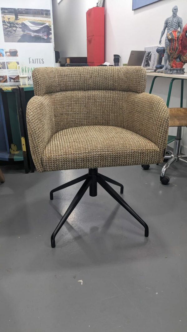 Chaise de bureau BARON tweed jaune Miami – Image 2