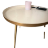 Lot de 3 tables basses métal couleur rose lilas violet