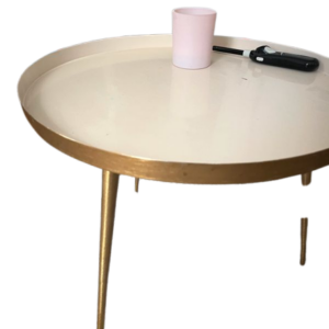 Lot de 3 tables basses métal couleur rose lilas violet