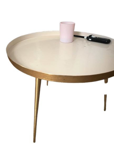 Lot de 3 tables basses métal couleur rose lilas violet