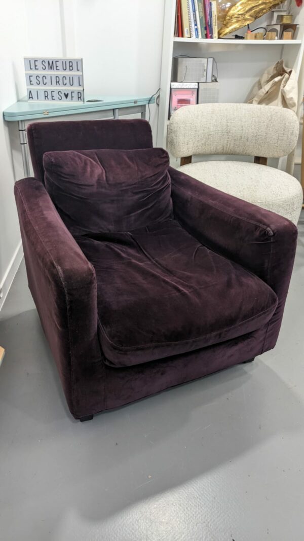Fauteuil de lecture cosy bordeaux – Image 2