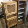 Petite bibliothèque - meuble de rangement « LUIS » en orme massif et cannage – Image 8