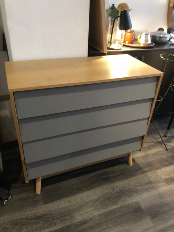 Commode 4 tiroirs gris – Image 2