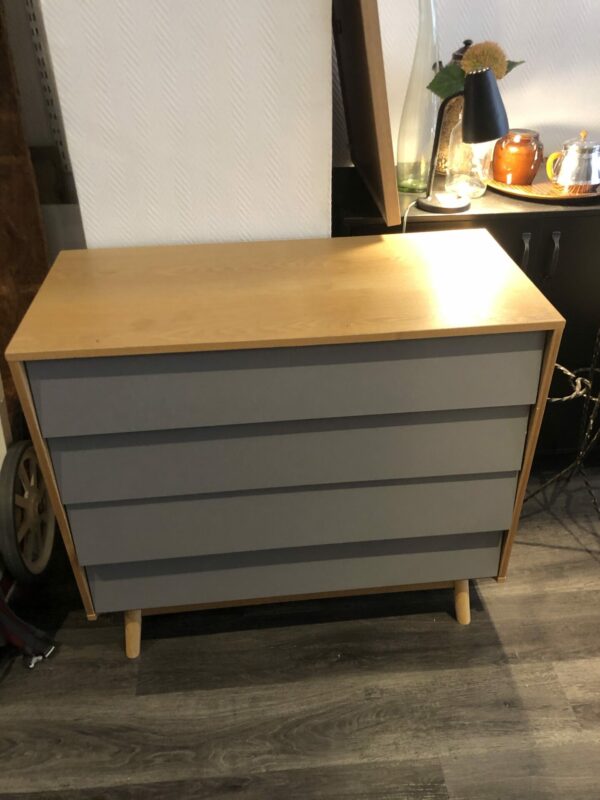 Commode 4 tiroirs gris – Image 3