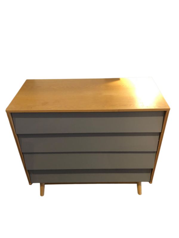 Commode 4 tiroirs gris