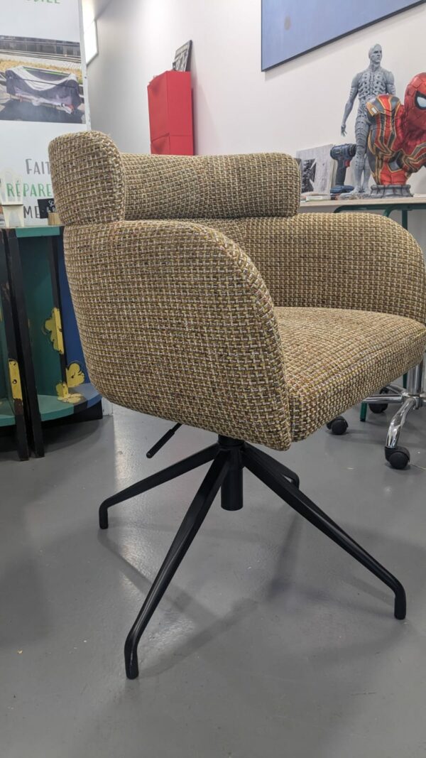 Chaise de bureau BARON tweed jaune Miami – Image 3