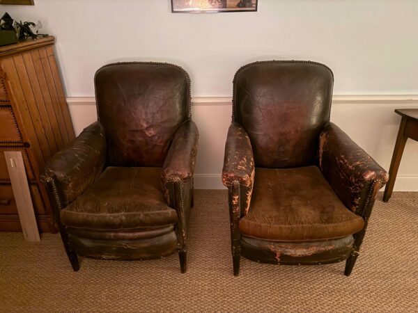 2 fauteuils club cuir – Image 2