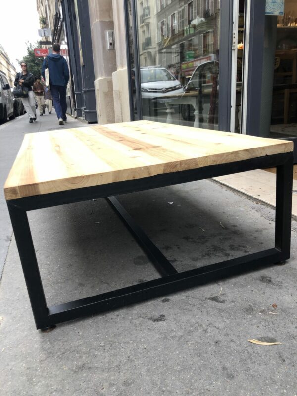 Table basse pin et métal noir – Image 5