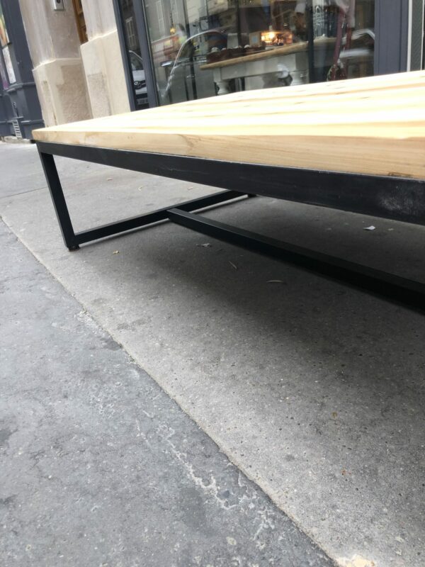 Table basse pin et métal noir – Image 6