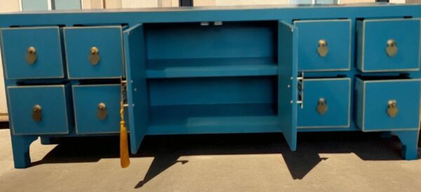 Meuble bas chinois bleu canard – Image 3