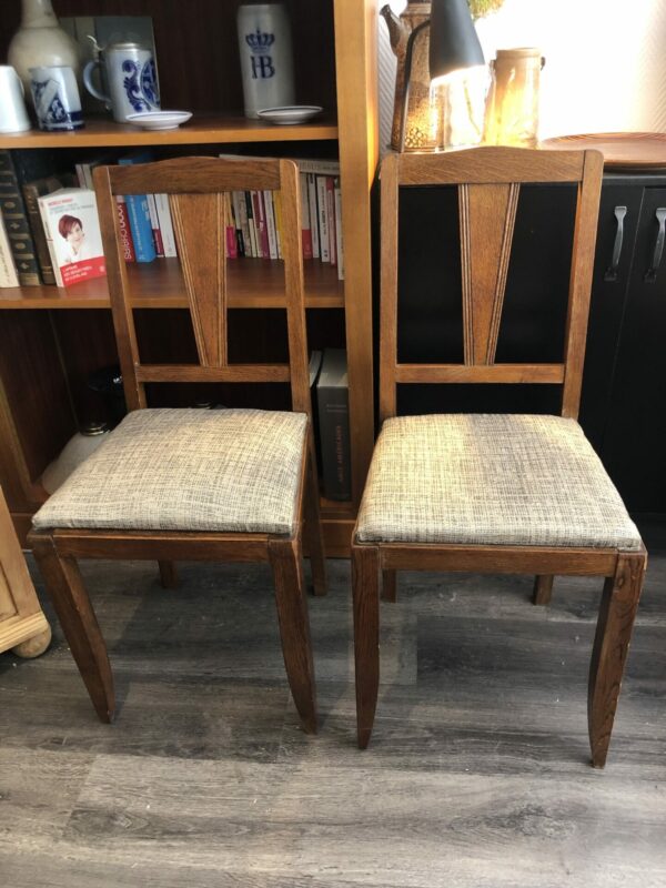 Paire de chaises Art déco retapissées – Image 7