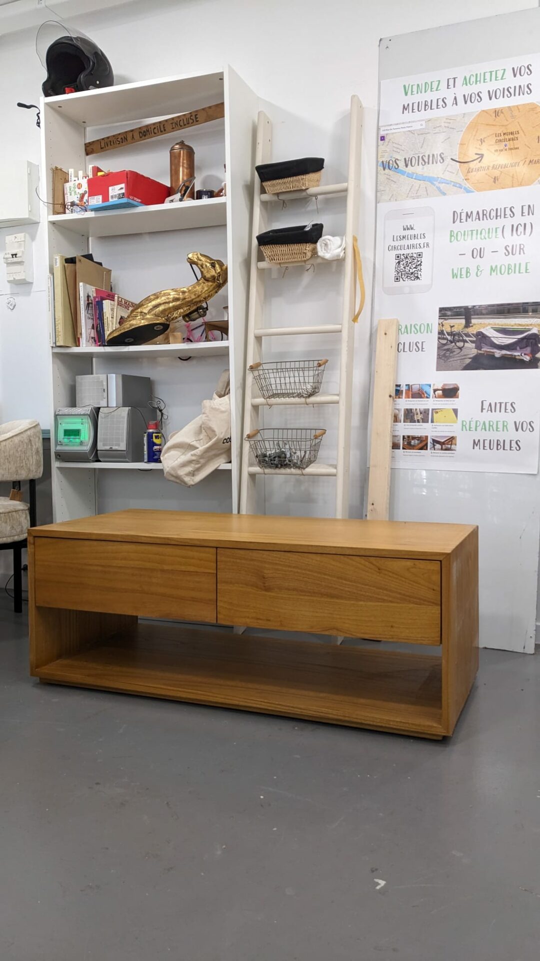 Table basse en mindi massif 120 cm – Image 9