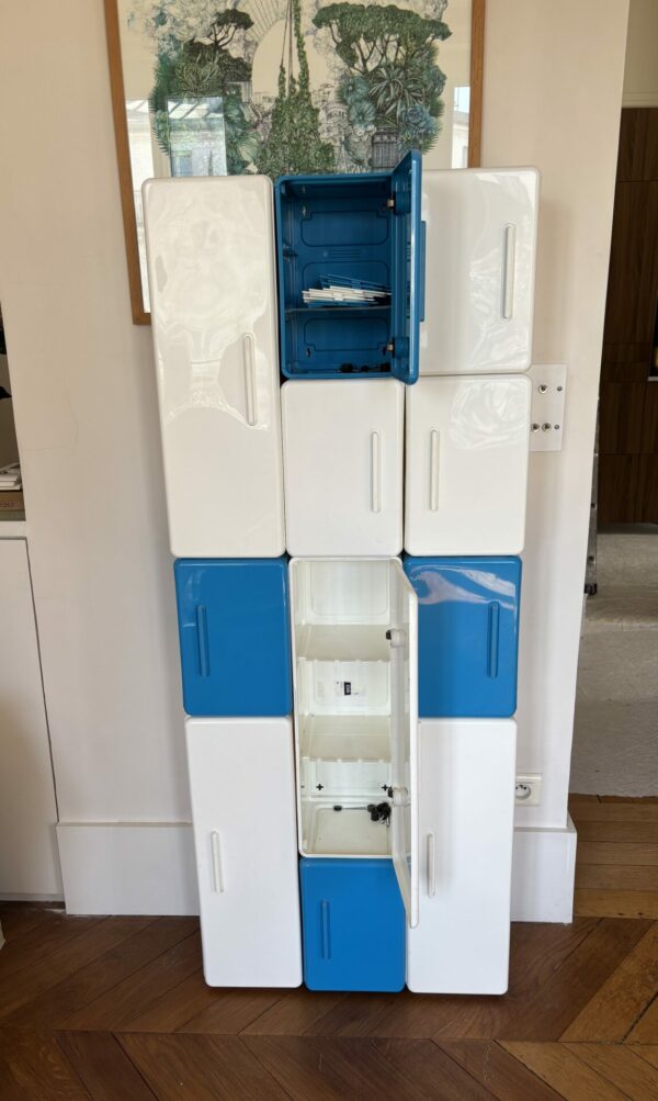 Meuble module ikea vintage osb bleu et blanc – Image 3