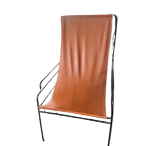 Chaise longue cuir brun AMPM