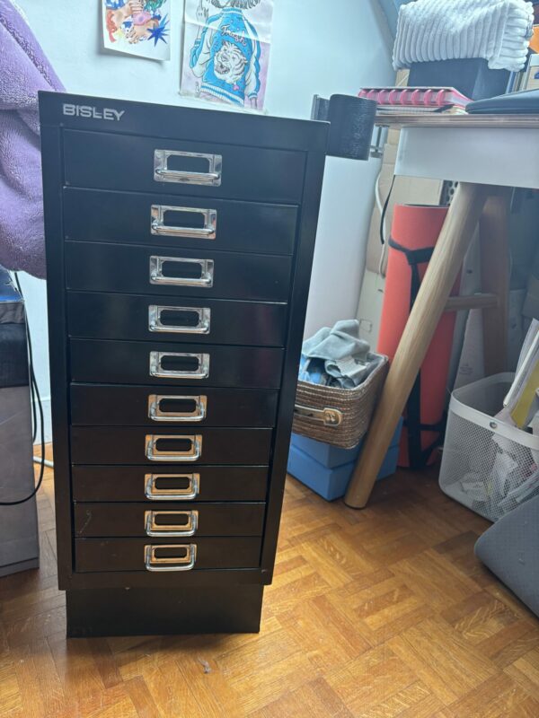 Caisson de rangement bureau  en Métal noir BISLEY – Image 8