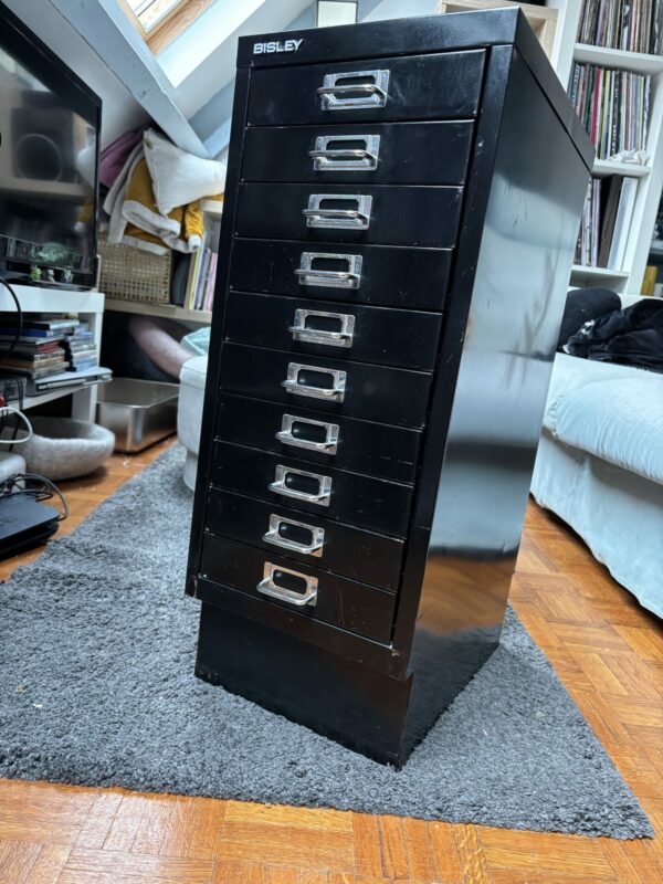Caisson de rangement bureau  en Métal noir BISLEY – Image 3