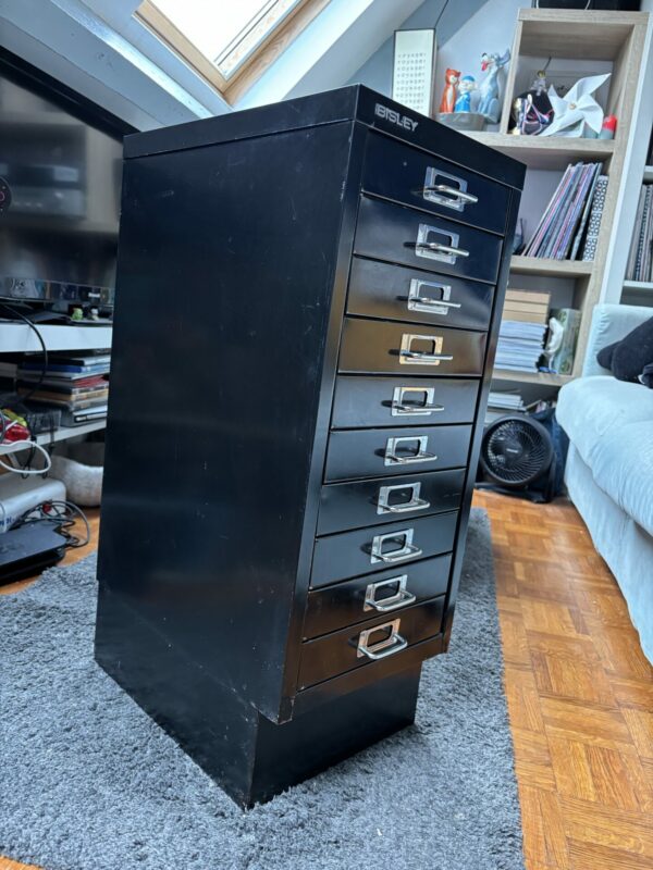 Caisson de rangement bureau  en Métal noir BISLEY – Image 5
