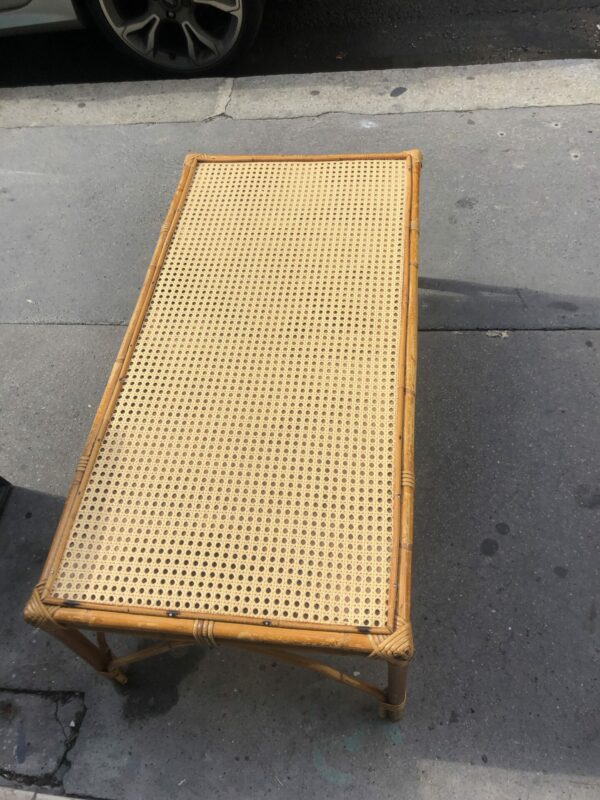 Table basse vintage rotin - canage – Image 2