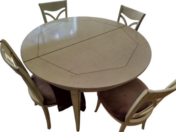 Table dépliable CROZATIER et ses 4 chaises