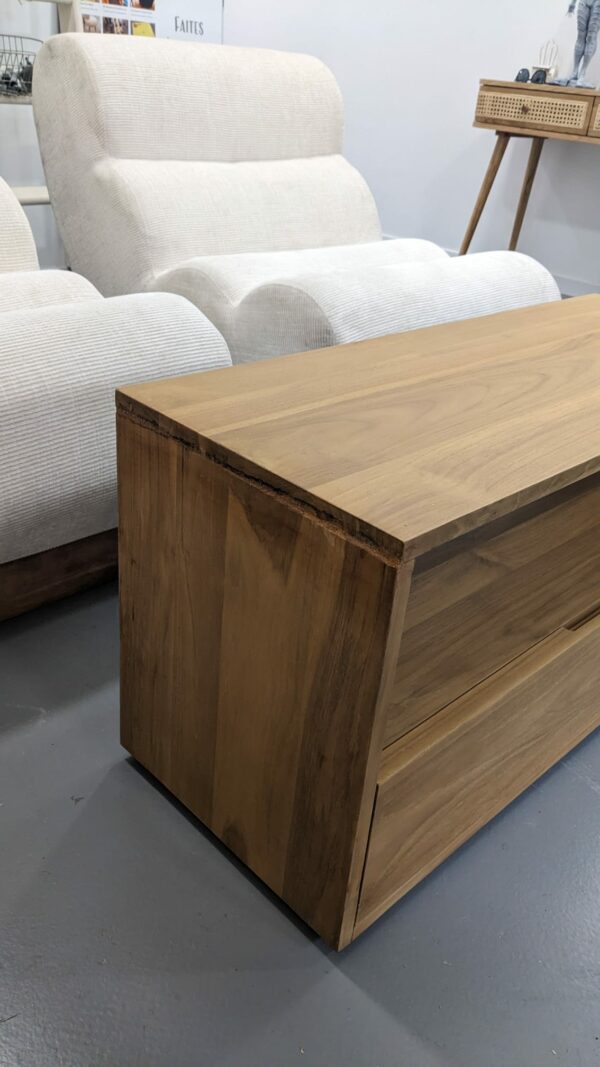 Meuble TV en teck massif 90 cm – Image 6