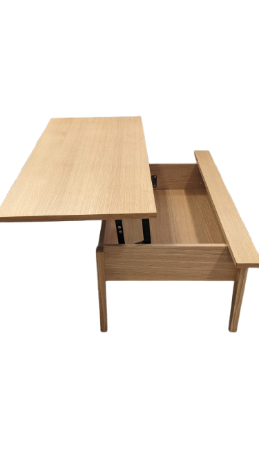 Table basse en bois avec plateau relevable