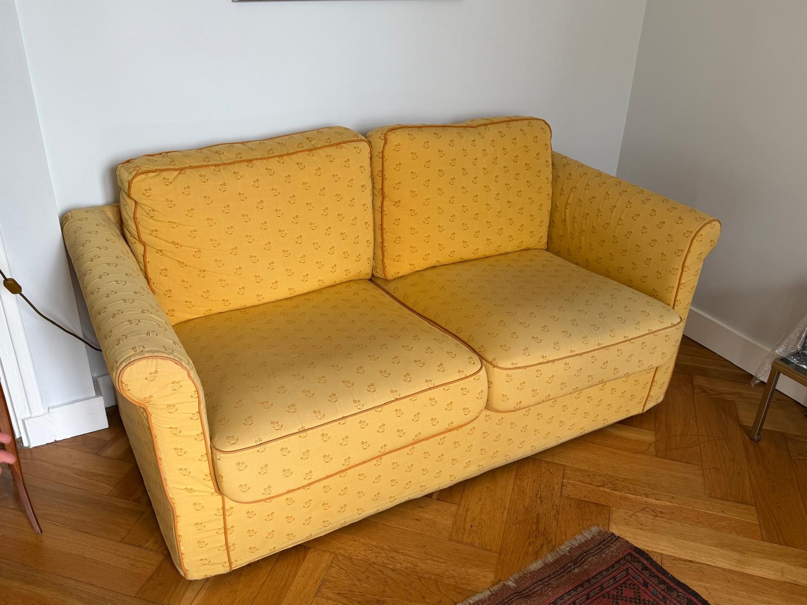 Canapé 2 places jaune – Image 2