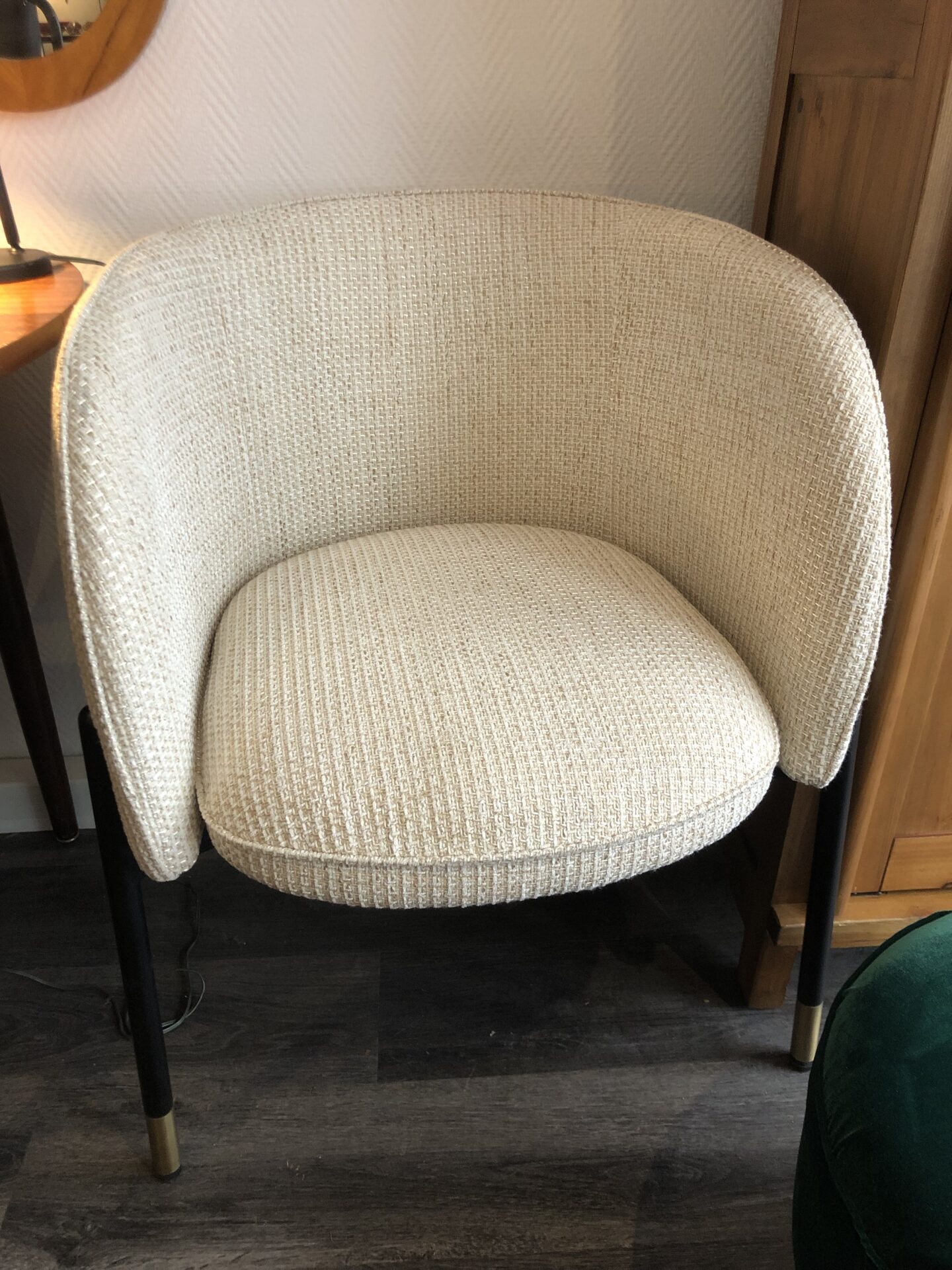 Fauteuil tweed beige CHUCK – Image 2